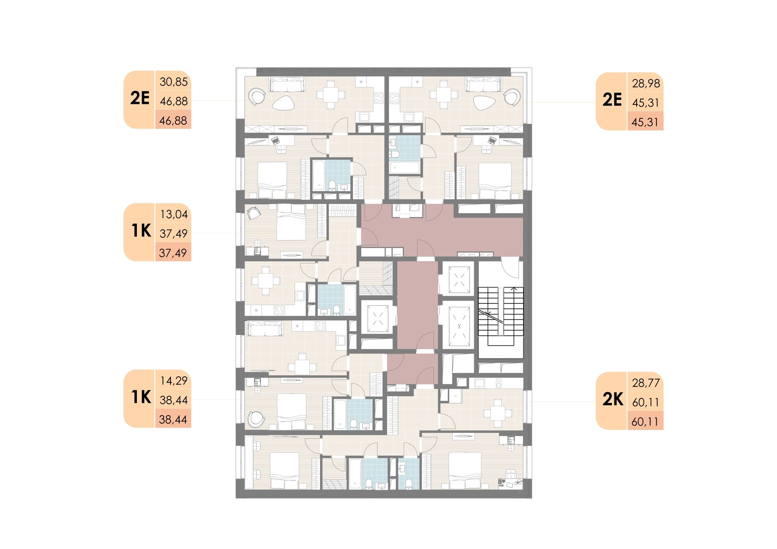 Планировки на этаже