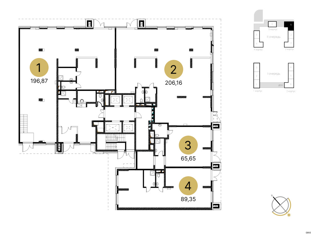 Помещения на этаже